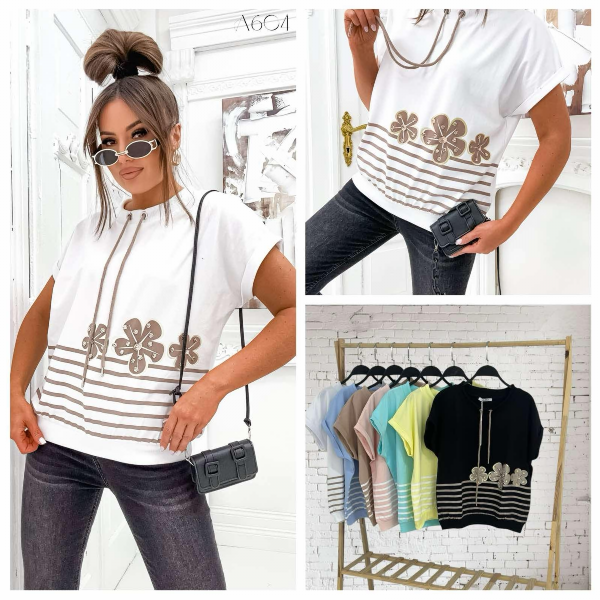 Bluzki damskie Roz Standard, Mix Kolor Paczka 10 szt